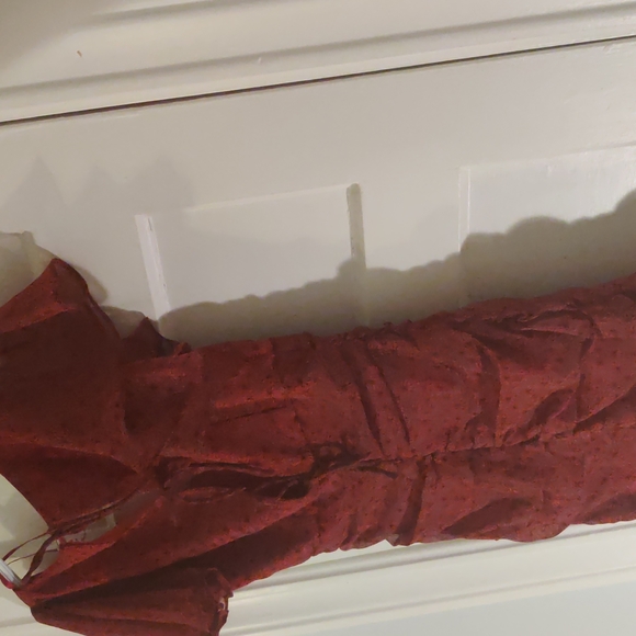 Saints and Secrets red floral pattern ruched mini dress bought at Selfie Leslie - Picture 3 of 5